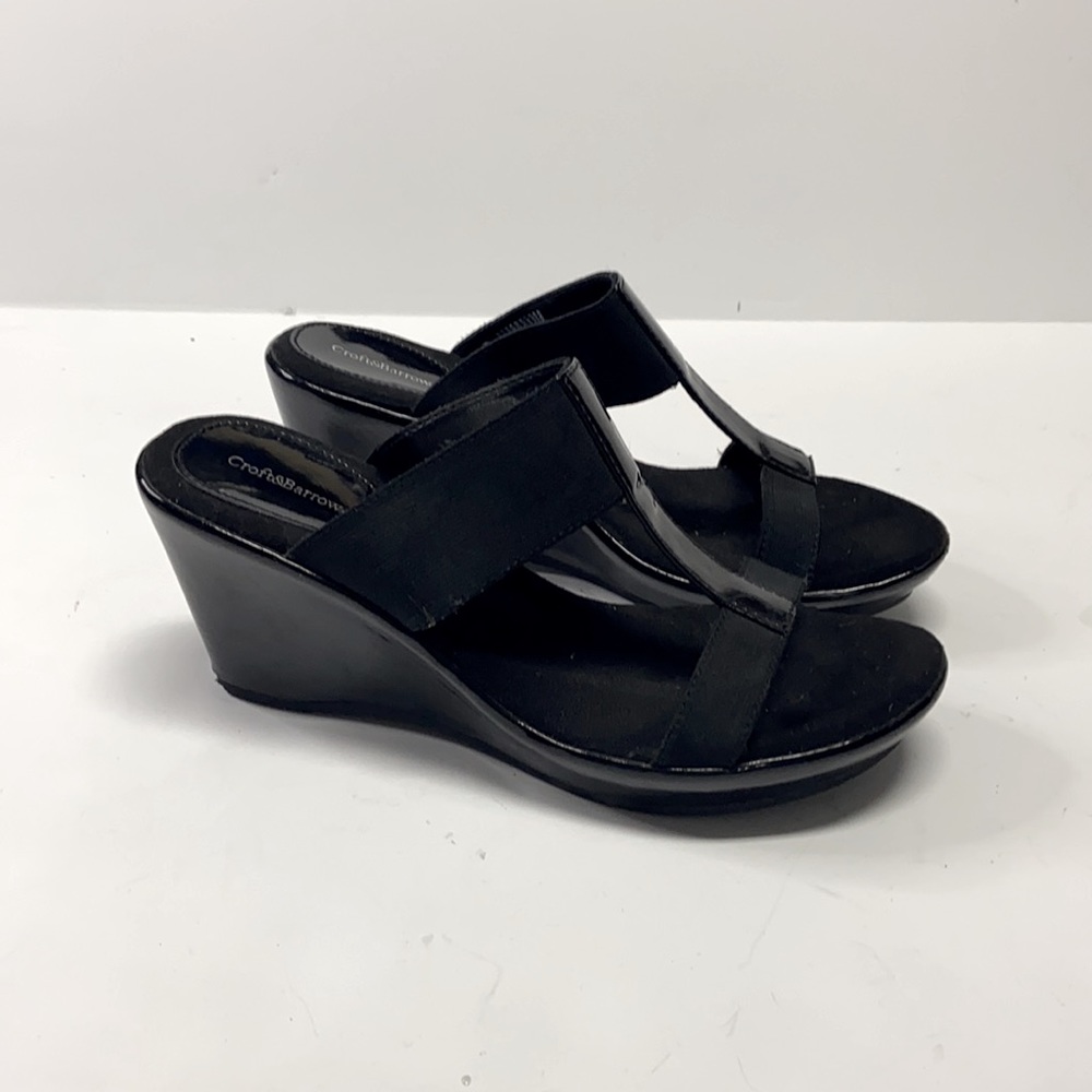 Black Open-Toe Wedges